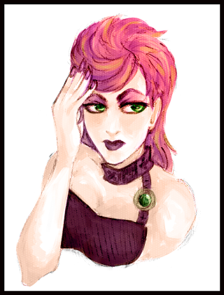 Pink hair green eyes necklace - gaudy color free wallpaper