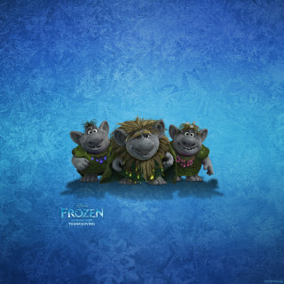 Three cartoon characters row blue - a row free wallpaper