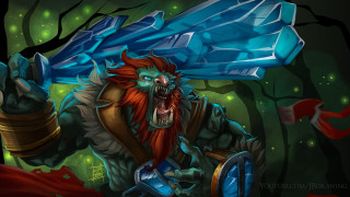 Cartoon blue helmet red beard - artur grottger free wallpaper