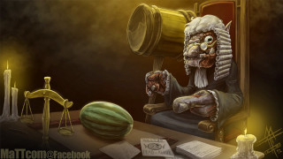 Old man chair scale watermelon - a painting of a man free wallpaper