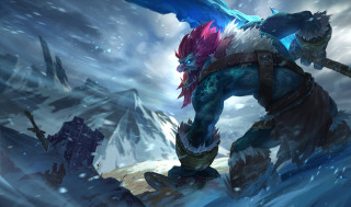 Monster largehead katana redhair snowing - a large head free wallpaper