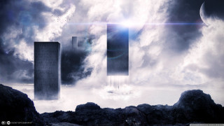 Surreal tower sky giant moon - filip hodas free wallpaper