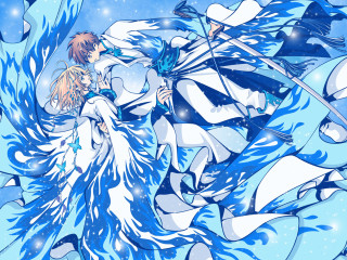 Man woman snow sword spear - a man and woman free wallpaper