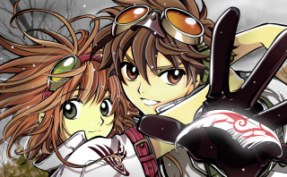 Anime characters snowboard snow trees - two anime character free wallpaper