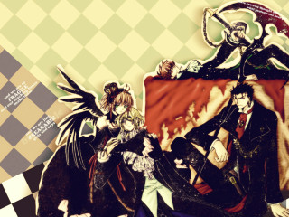 Anime couple checkered floor background - floor free wallpaper