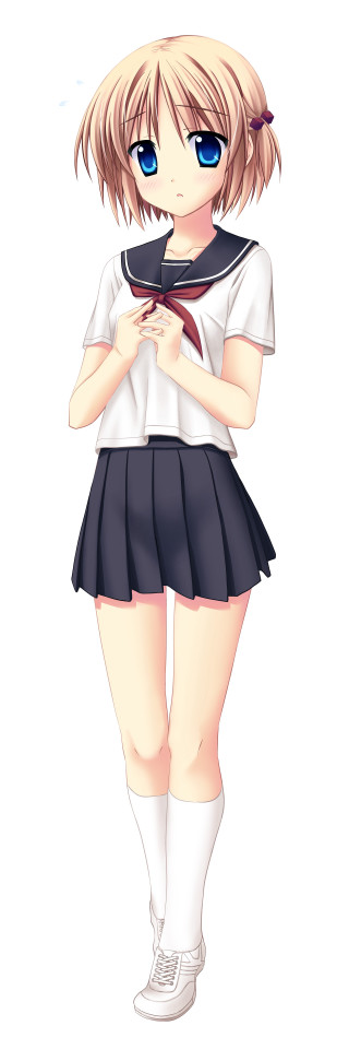 Girl schooluniform portrait fullbody blueeyes - white shirt free wallpaper