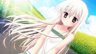 Girl long hair walking road - aguri uchida free wallpaper