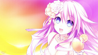 Girl flower drink lemon pink - a flower free wallpaper