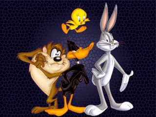 Cartoon bugs cat dog back - a cat and a dog free wallpaper