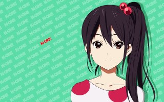 Girl long black hair red - a red bow free wallpaper