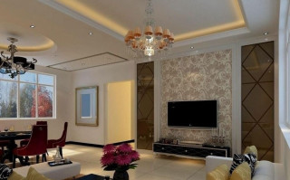 Living room large tv chandelier - an zhengwen free wallpaper