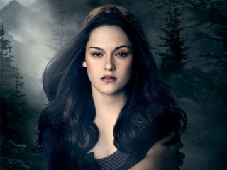 Gothic forest woman blackdress longhair - a foggy sky free wallpaper