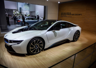 White bmw sports car showroom - panfuturism free wallpaper