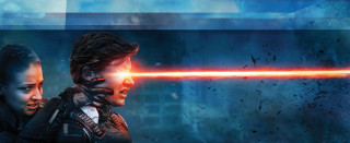 Two people laser building red - avgust černigoj free wallpaper