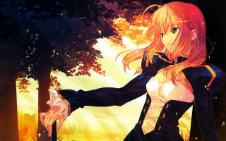 Woman black outfit sword forest 2 - a black outfit holding free wallpaper