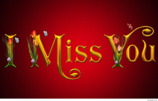 Red background miss you gold - promotional image free wallpaper