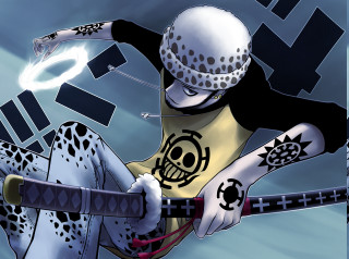 Cartoon person sword skull chest - leg free wallpaper