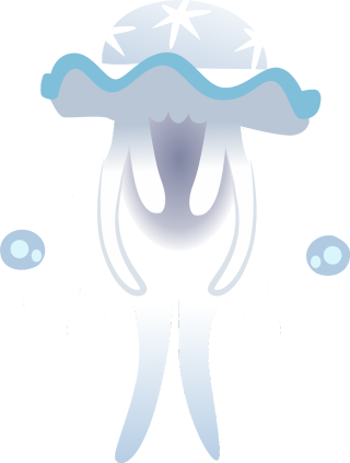 White jellyfish blue hat star - jellyfish free wallpaper