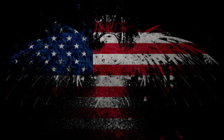Grungy american flag eagle black 2 - free new year wallpaper