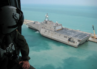 Military ship docked pier ocean - fitz henry lane free wallpaper