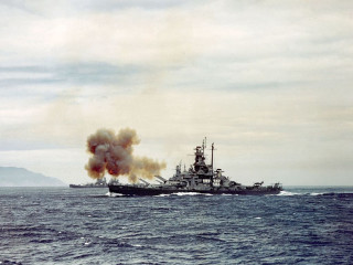 Battleship in water smoke stacks - charles mozley free wallpaper