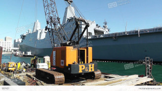 Crane dock large ship water - hard surface free wallpaper