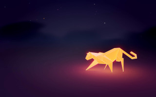 Paper cat dark light moon 2 - low free wallpaper