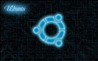 Blue glowing circle name background - purism free wallpaper