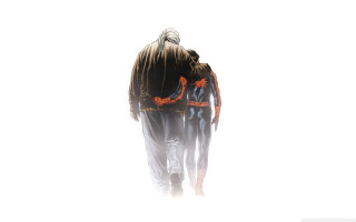 Man walking spider man back - the foggy sky free wallpaper