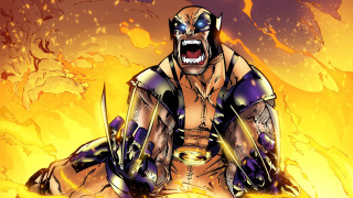Man demon face yellow background - sharp claw free wallpaper