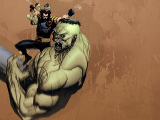Man riding giant monster sword - ashcan school free wallpaper