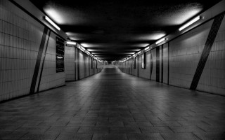 Long hallway tile floor lights 2 - dark atmosphere free wallpaper