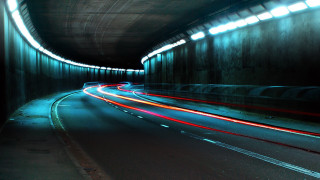 Tunnel lights car road night - a tunnel free wallpaper