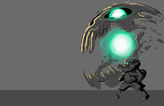 Cartoon character glowing green light - green light free wallpaper