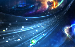 Space station bright light blue - blue background free wallpaper