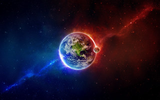 Blue red planet black background 6 - planet free wallpaper
