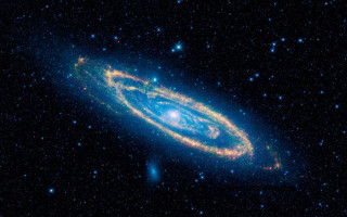 Large blue object night sky - galaxy free wallpaper