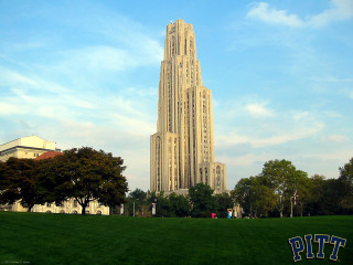 Tall building spire park trees - a park free wallpaper