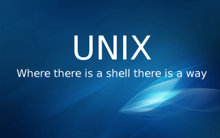 Blue background white text unix - a white text free wallpaper