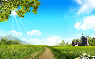 Dirt road lush green field 7 - a dirt road free wallpaper