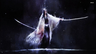 Woman sword darkroom light face - amano free wallpaper