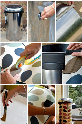 Collage objects person knife cutting - matte finish free wallpaper