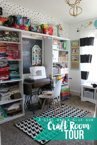 Sewing room sewing machine desk - a cross stitch free wallpaper