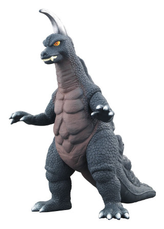 Toy godzilla standing hind legs - its hind leg free wallpaper