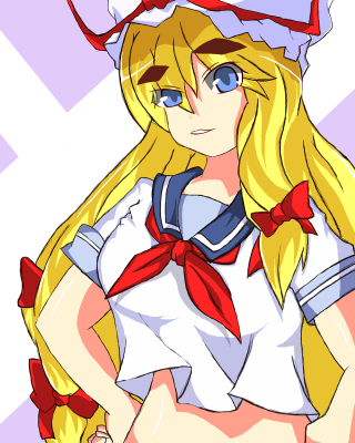 Cartoon girl hat bowtie sailor - lyco art free wallpaper