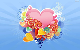 Heart shaped object hearts blue - a sunburst free wallpaper