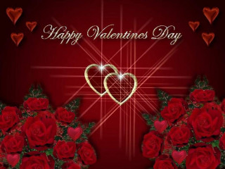 Valentines day card hearts roses 2 - romantic free wallpaper
