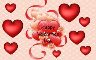 Valentine hearts flowers ribbon heart - a red heart free wallpaper