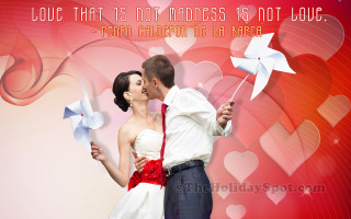 Man woman kissing red background - romantic free wallpaper