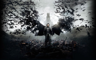 Man bats forest castle dark - a castle in the background free wallpaper